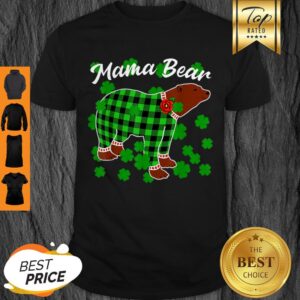 Beautiful St Patrick’s Day Shamrock Clover Plaid Pajama – Mama Bear Shirt