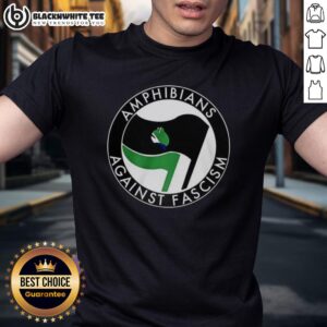 Happy Amphibians Against Fascism Frog Flag T-Shirt