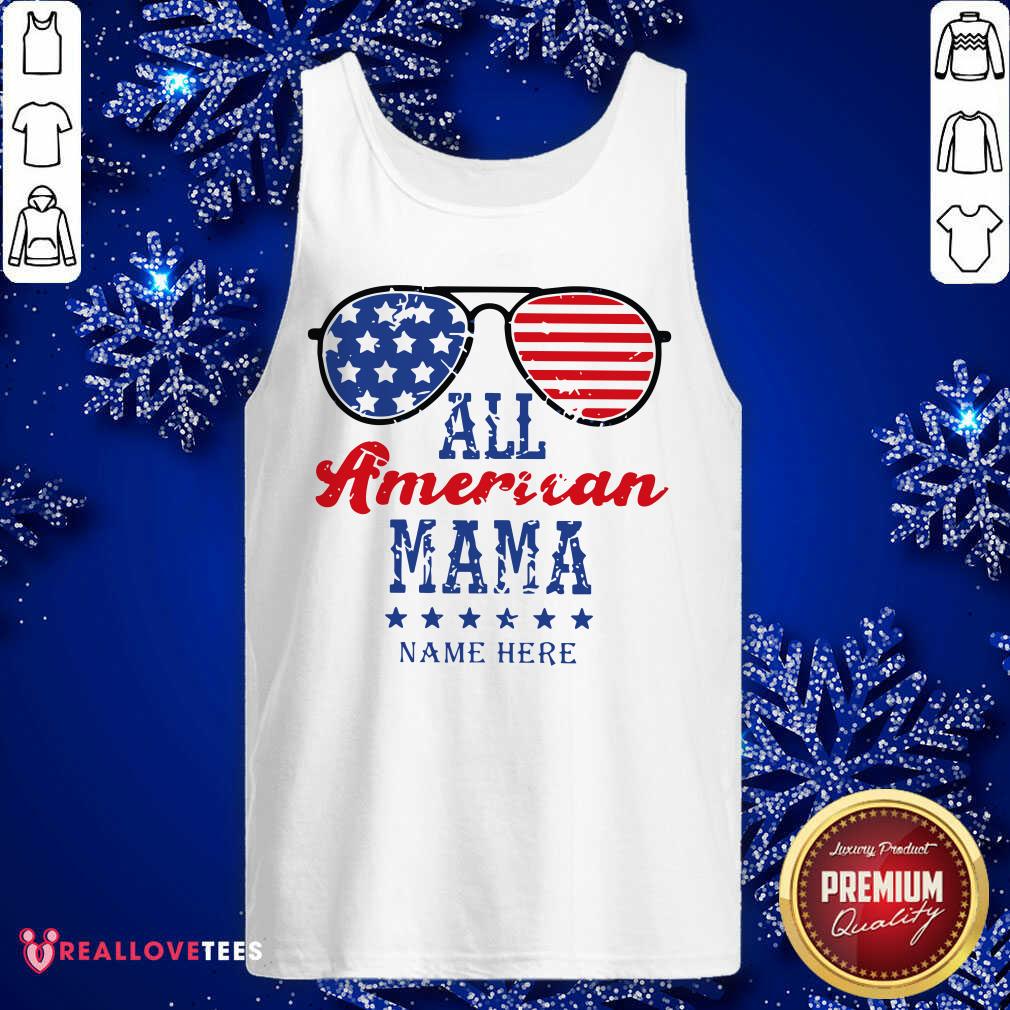 All American Mom Name Here Shirt - Image 4
