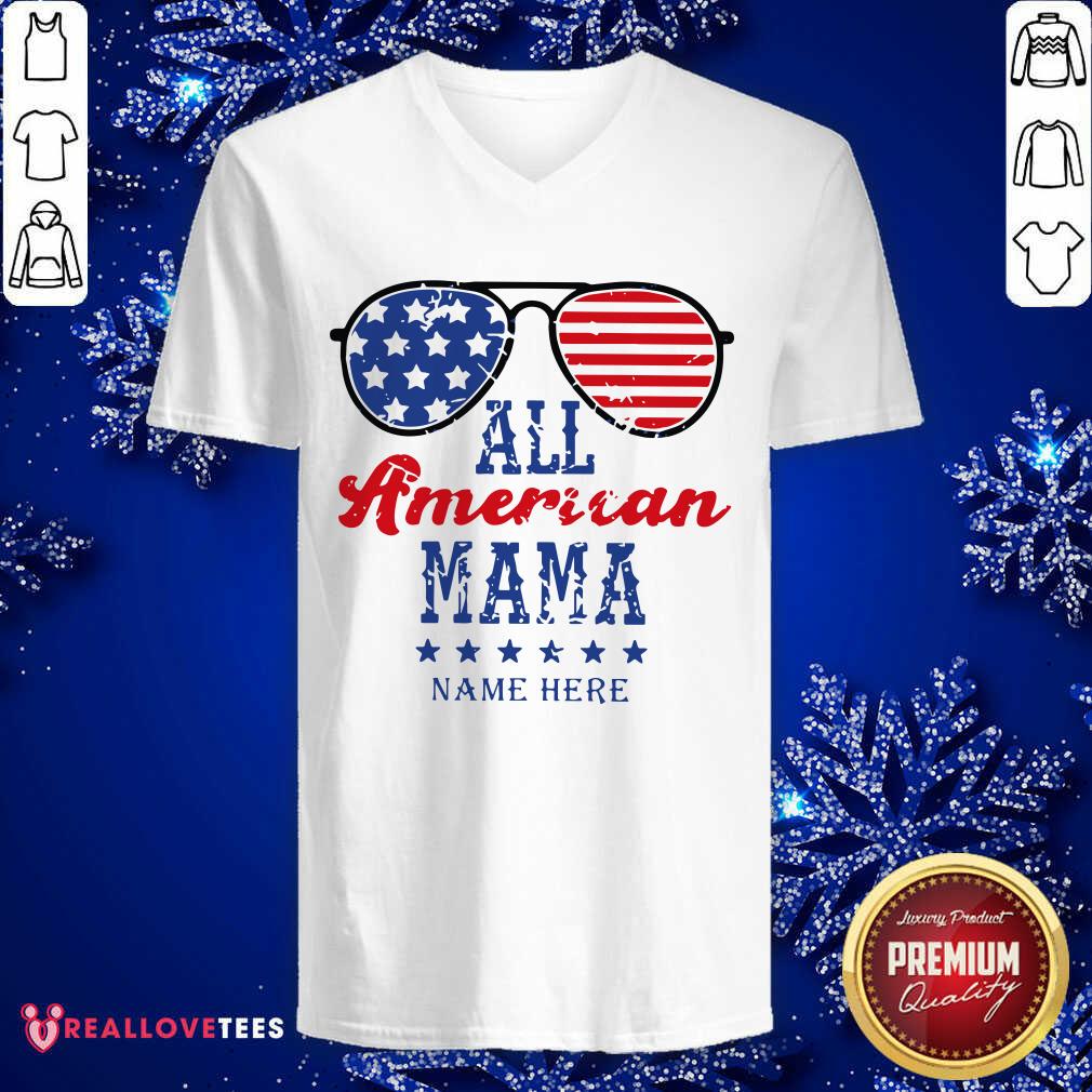 All American Mom Name Here Shirt - Image 3