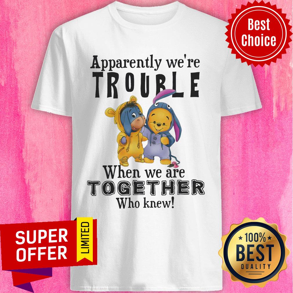 Eeyore And Winnie The Pooh Apparently We’re Trouble When We’re Together Who Knew Shirt