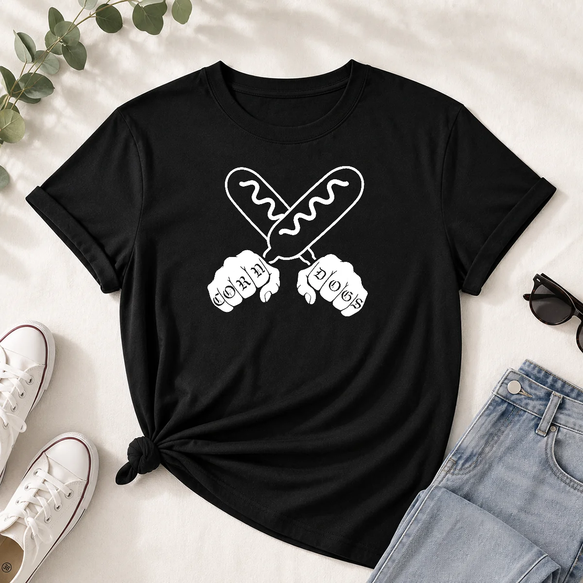 Funny Corndog Knuckles Hotdog Shirt