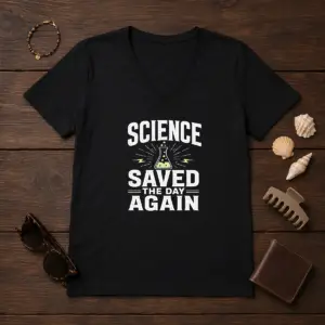 Alternative view of Awesome Science Saved The Day Again Geek Shirt
