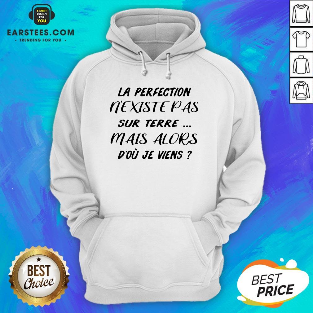 Pretty La Perfection Nexistepas Sur Terre Mais Alors Dou Je Viens Shirt - Image 3