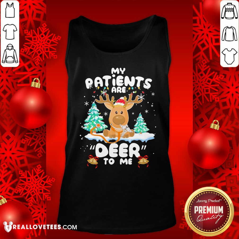 Lovely Reindeer My Patients Are Beer To Me Christmas Shirt - Image 2