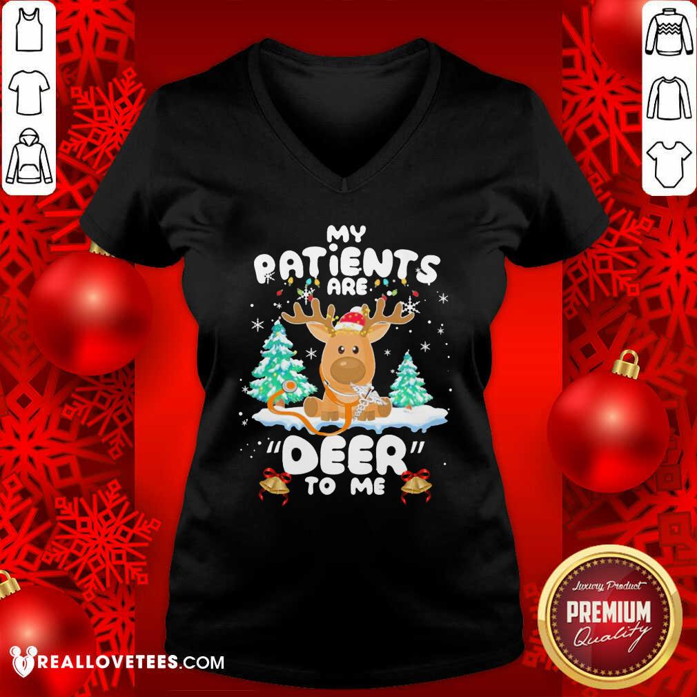 Lovely Reindeer My Patients Are Beer To Me Christmas Shirt - Image 5