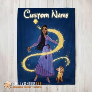 Perfect Disney Wish Asha Princess Star Valentino Blanket Fleece Customized Blanket