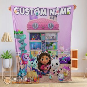 Perfect Disney’s Gabby’s Dollhouse With Our Cute Girl Fleece Blanket Customize Blanket