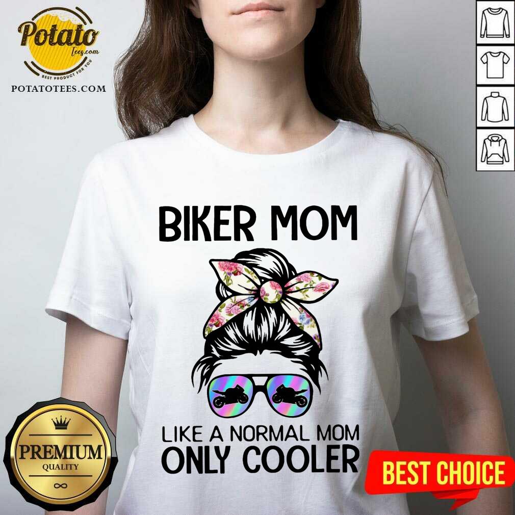 Biker Mom Like A Normal Mom Only Cooler Shirt - Image 2