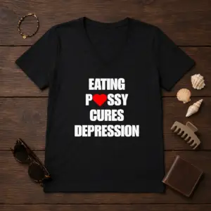Alternative view of Pretty Eating Pssy Cures Depression Shirt
