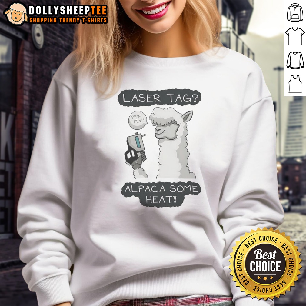 Top Laser Tag Pew Pew Alpaca Some Heat Shirt - Image 4