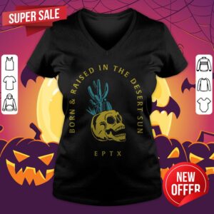 Alternative view of Skull Born And Raised El Paso Strong Shirt