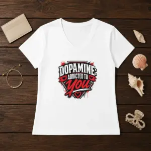 Alternative view of Awesome Dopamine Addicted To You Streetwear Typography Shirt