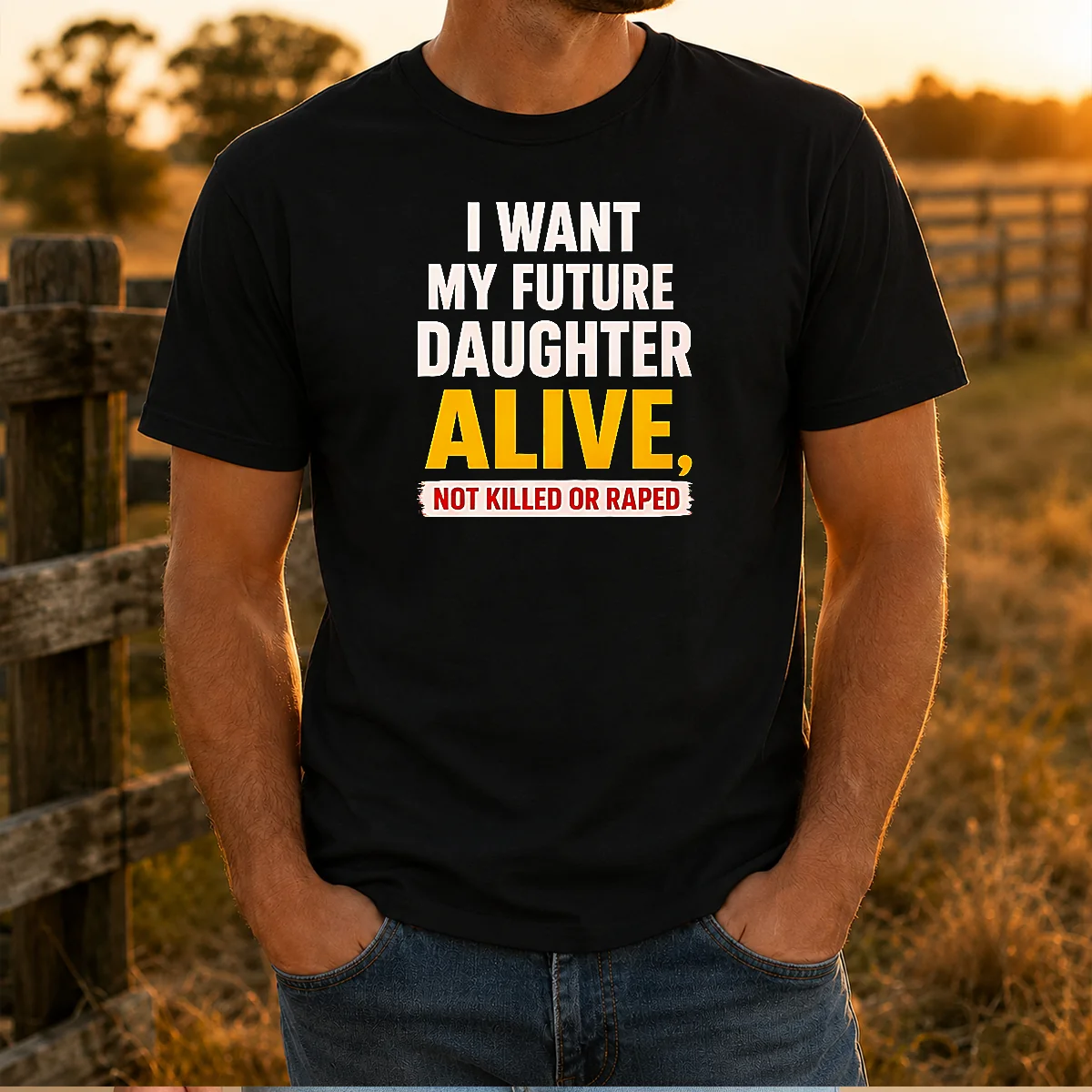 Original I Want My Future Daughter Alive Not Killed Or Raped Awareness Activism Shirt