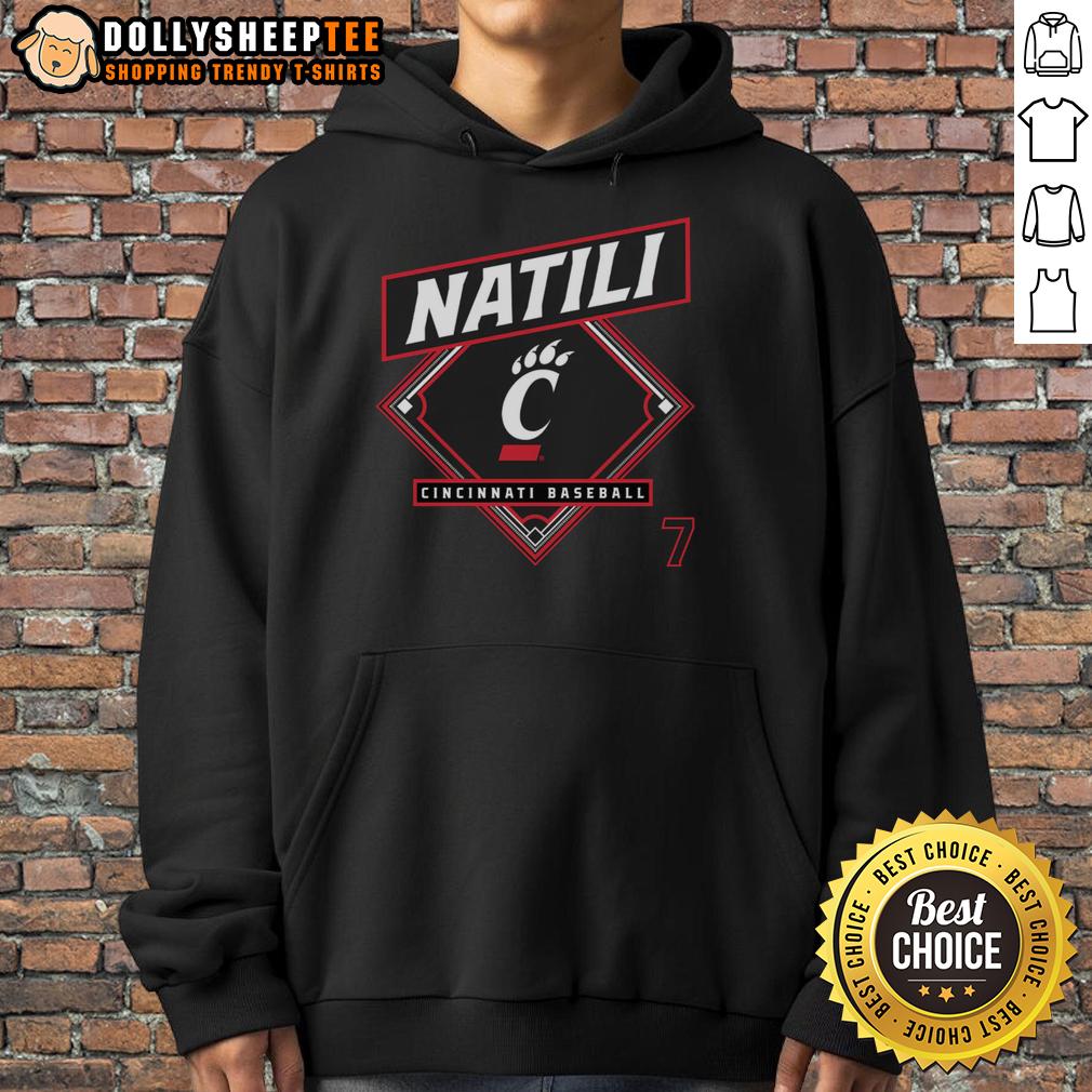 Premium Jack Natili Cincinnati Bearcats Baseball T-Shirt - Image 2