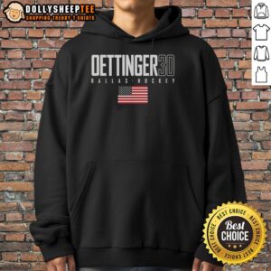Alternative view of Pretty Jake Oettinger Dallas Stars USA Flag Elite T-Shirt