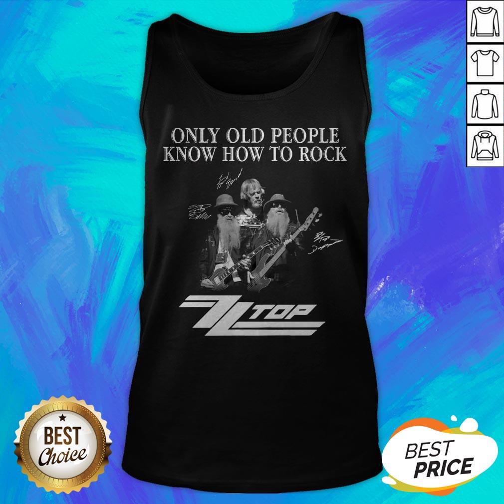 Only Old People Know How To Rock ZZ Top Signatures T-Shirt - Image 2