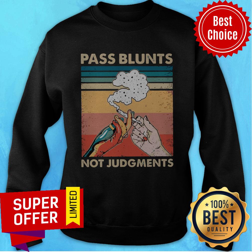 Funny Smoking Pass Blunts Not Judgments Shirt - Image 2