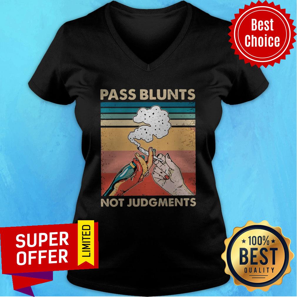 Funny Smoking Pass Blunts Not Judgments Shirt - Image 4