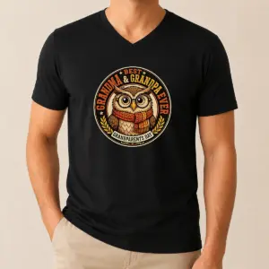 Alternative view of Original Funny Grandparents Day Best Grandma Grandpa Mascot Badge Shirt