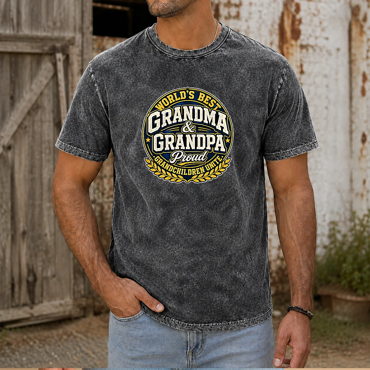 Pretty Grandparents Day Proud Grandchildren Mascot Badge Shirt - Image 7