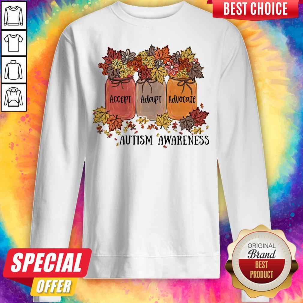 Nice Accept Adapt Advocate Autism Awareness Flower Shirt - Image 2