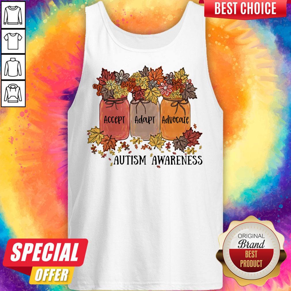 Nice Accept Adapt Advocate Autism Awareness Flower Shirt - Image 5