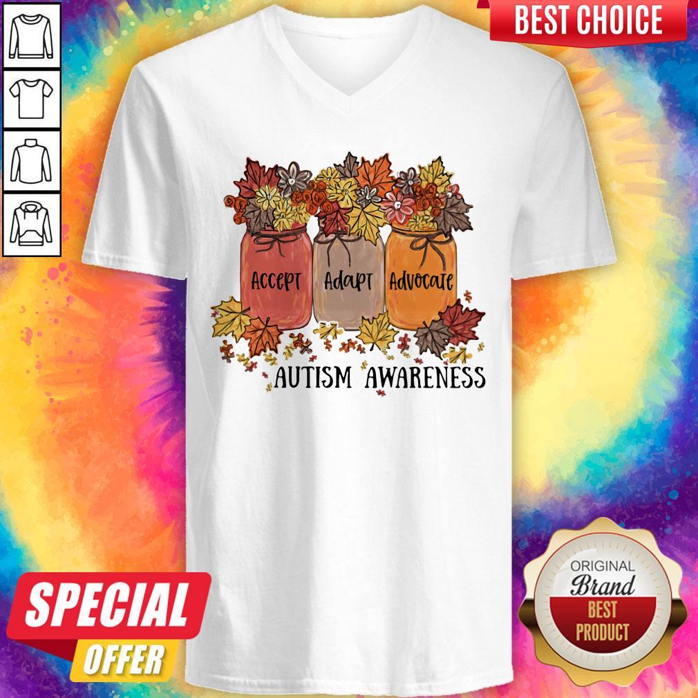 Nice Accept Adapt Advocate Autism Awareness Flower Shirt - Image 4