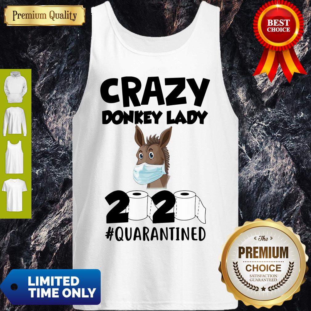 Nice Crazy Donkey Lady 2020 Quarantined Covid-19 Shirt - Image 2