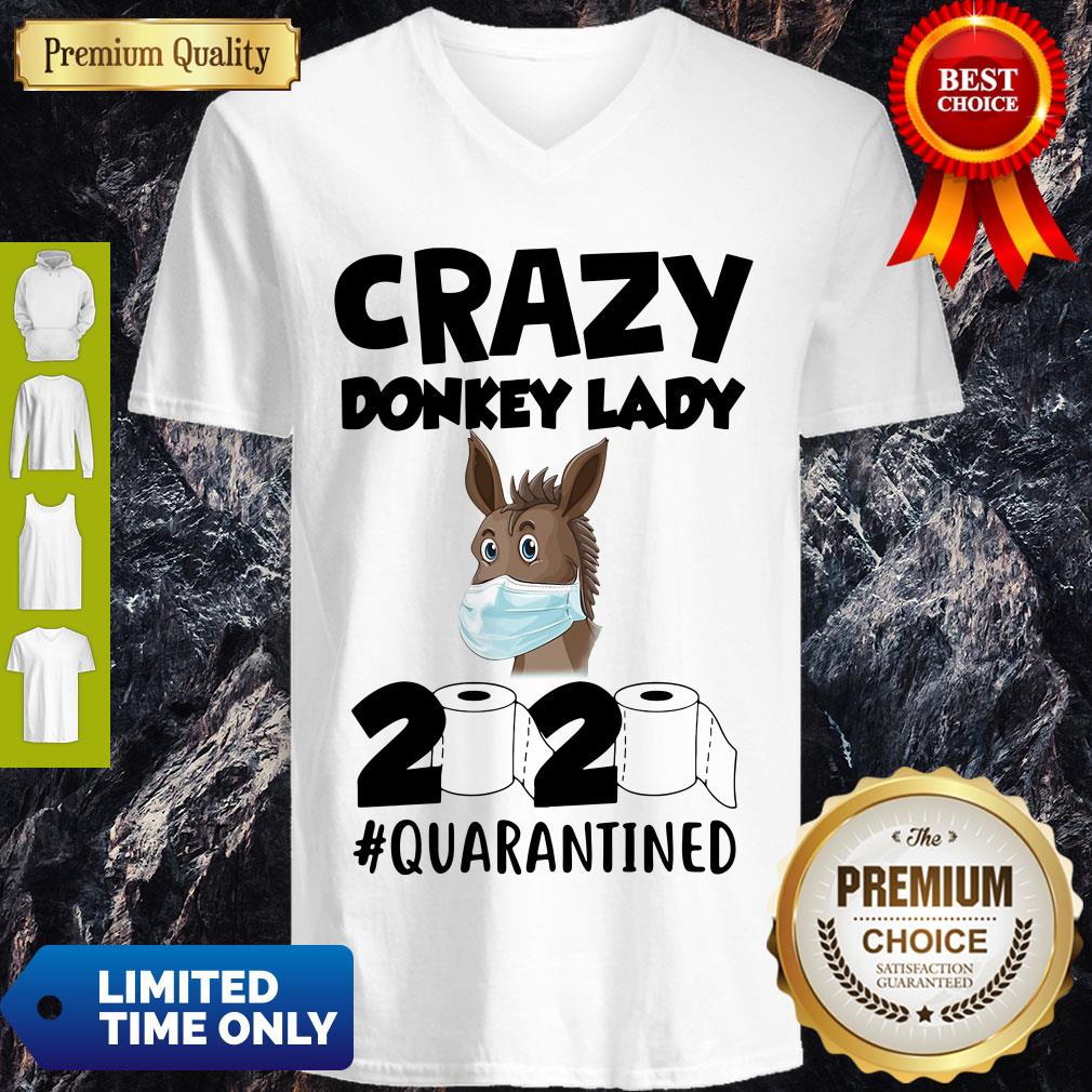 Nice Crazy Donkey Lady 2020 Quarantined Covid-19 Shirt - Image 5