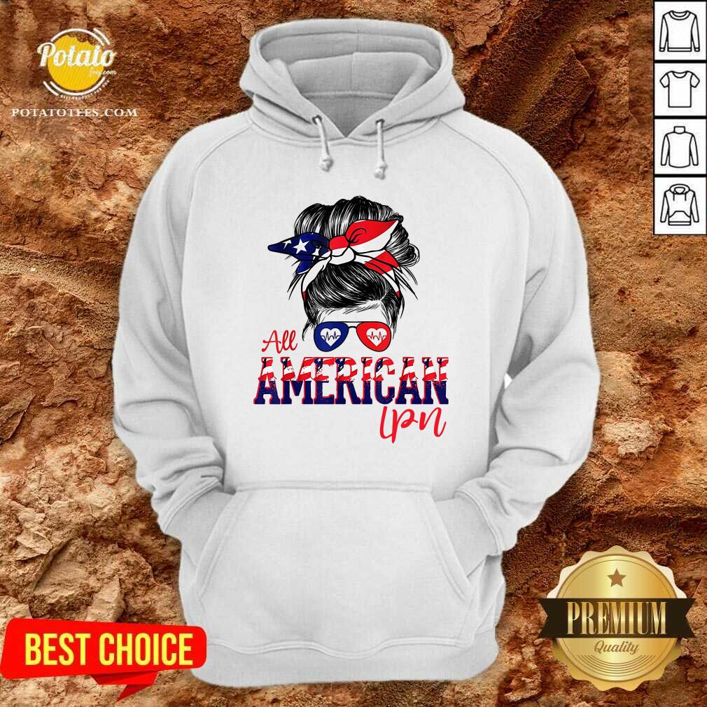 Messy Bun All American LPN Nurse Shirt - Image 2