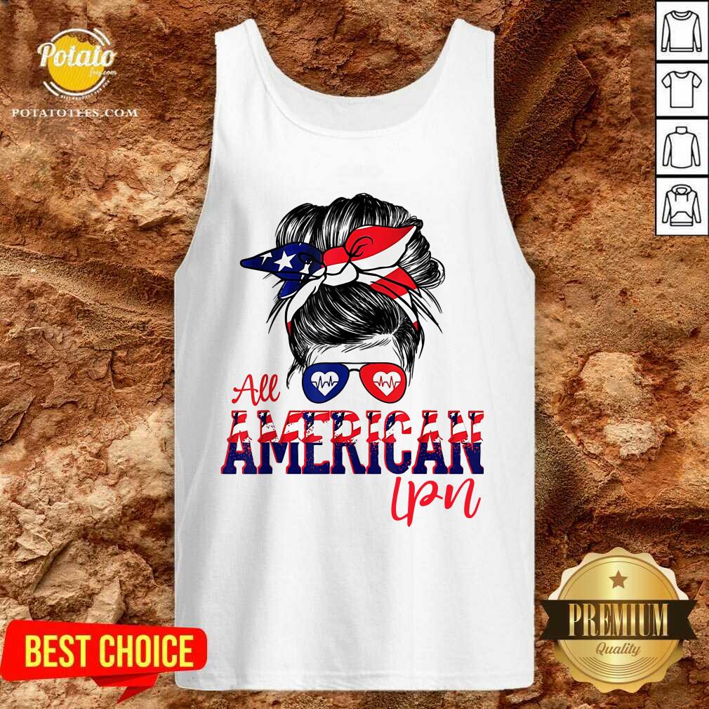 Messy Bun All American LPN Nurse Shirt - Image 4