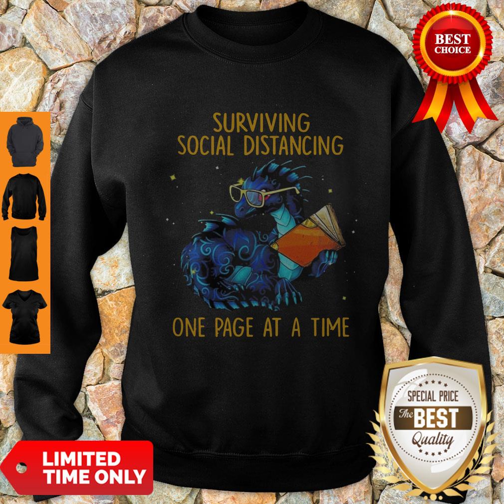 Nice Surviving Social Distancing One Page At A Time Dragon Shirt - Image 5