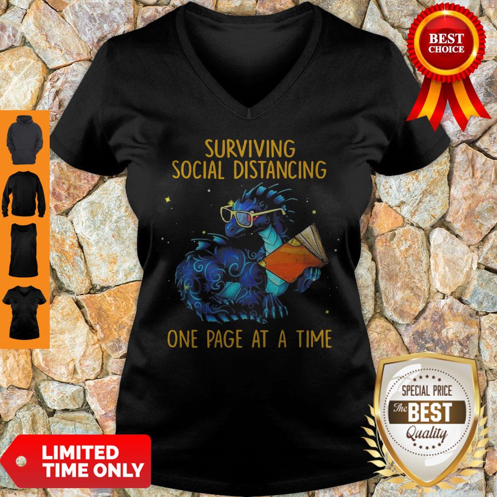 Nice Surviving Social Distancing One Page At A Time Dragon Shirt - Image 3
