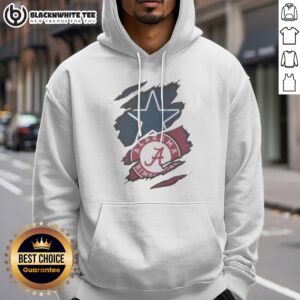 Alternative view of Awesome Dallas Cowboys Alabama Crimson Tide Ripped Design NFL NCAAF Shirt