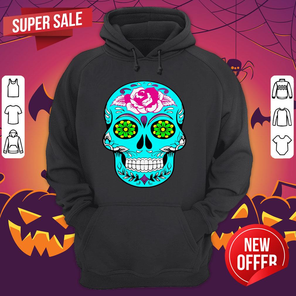 Bright Sugar Skull Dia De Los Muertos Day Dead Shirt - Image 3