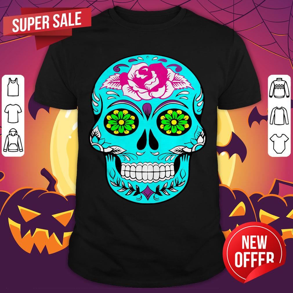 Bright Sugar Skull Dia De Los Muertos Day Dead Shirt