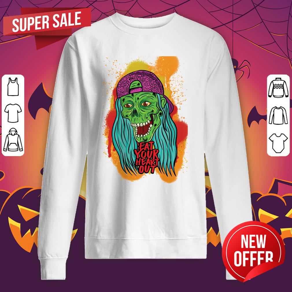 Zombie Chick Eat Your Heart Out Dia De Los Muertos Day Dead Shirt - Image 4