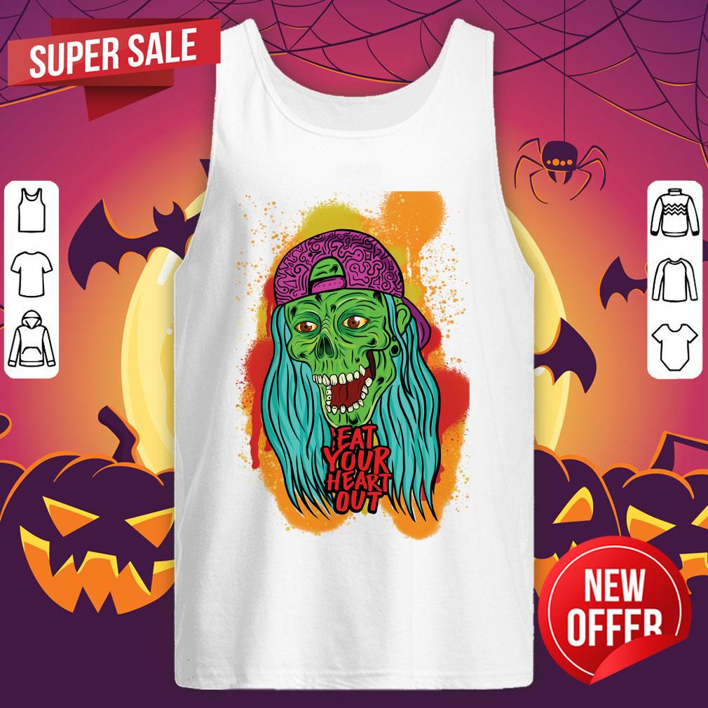 Zombie Chick Eat Your Heart Out Dia De Los Muertos Day Dead Shirt - Image 3