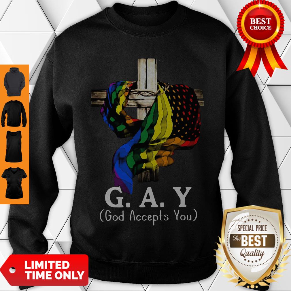 Awesome LGBT Jesus G.a.y God Accepts You Shirt - Image 4