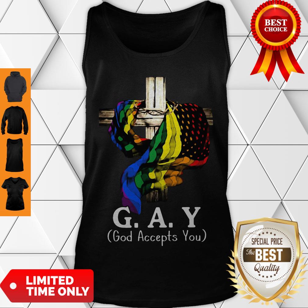 Awesome LGBT Jesus G.a.y God Accepts You Shirt - Image 3