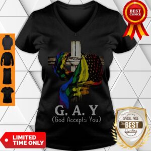 Alternative view of Awesome LGBT Jesus G.a.y God Accepts You Shirt