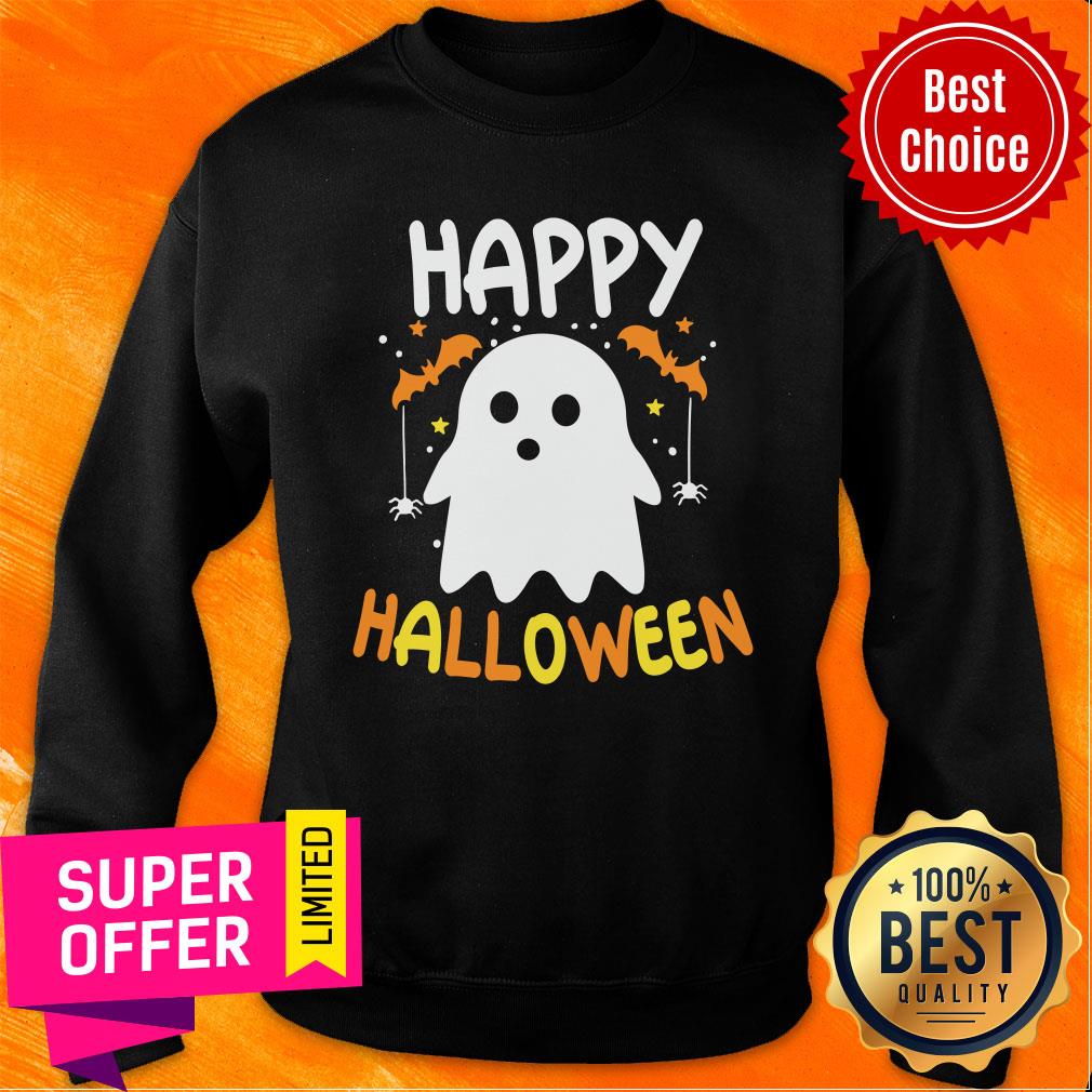 Bat Ghost Happy Halloween Shirt - Image 5