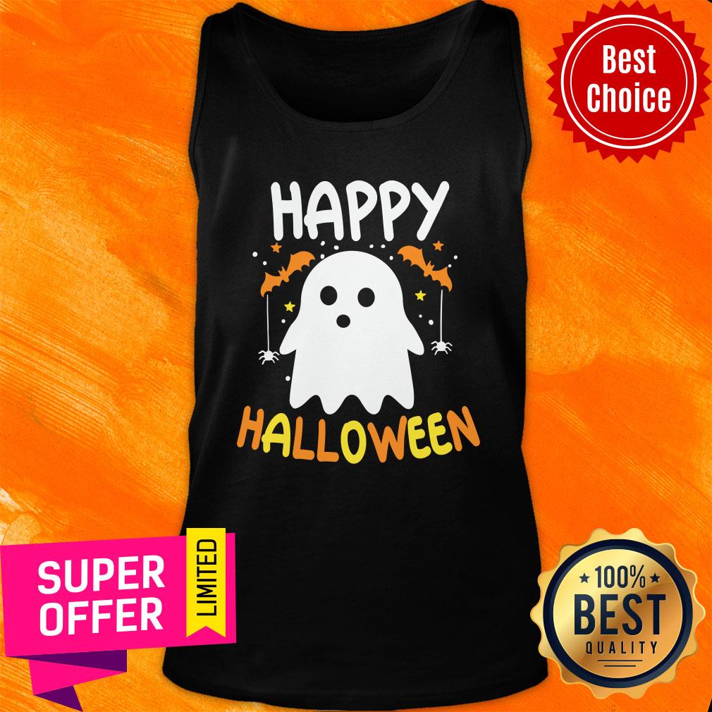 Bat Ghost Happy Halloween Shirt - Image 4