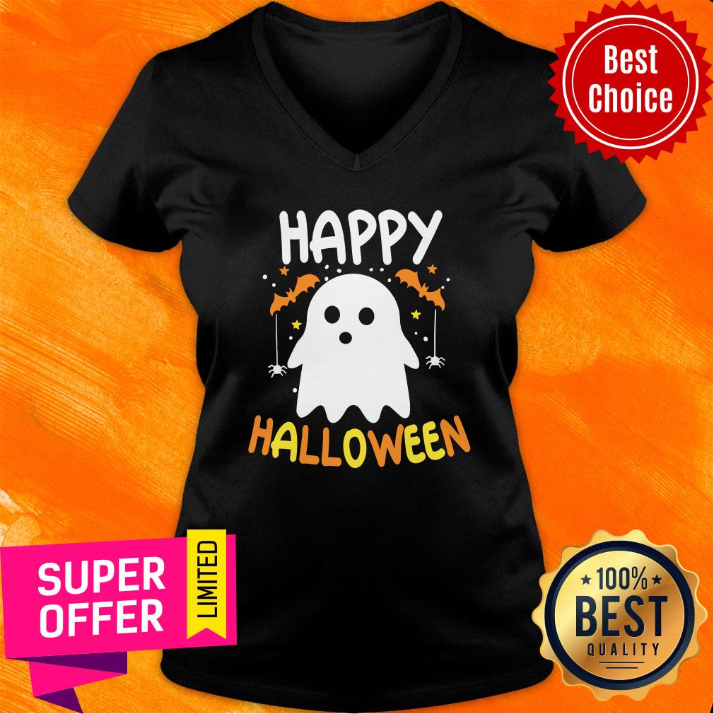 Bat Ghost Happy Halloween Shirt - Image 3