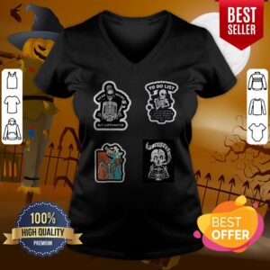 Alternative view of Funny Skeleton Drinking Coffee Dia De Los Muertos Day Dead Halloween Shirt