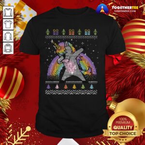 Pretty Unicorn Dabbing Ugly Merry Christmas Shirt