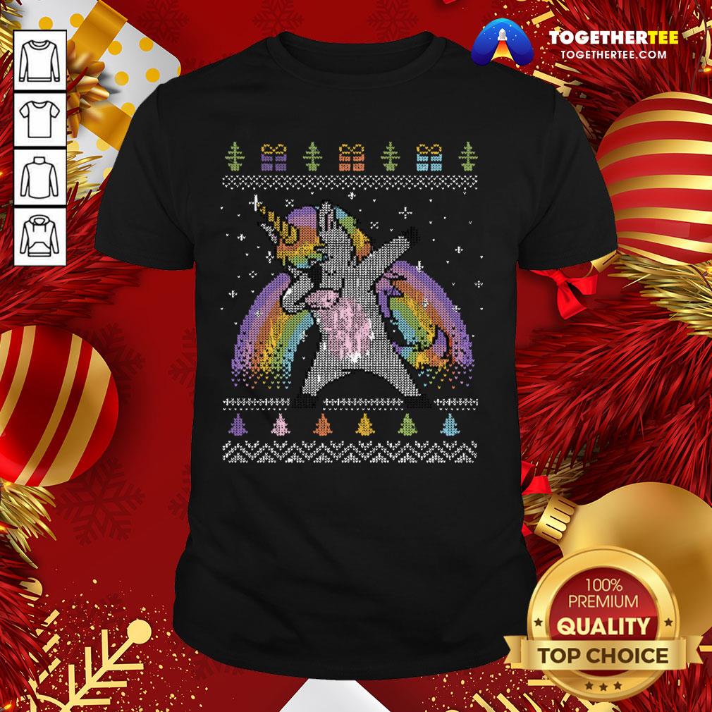 Pretty Unicorn Dabbing Ugly Merry Christmas Shirt