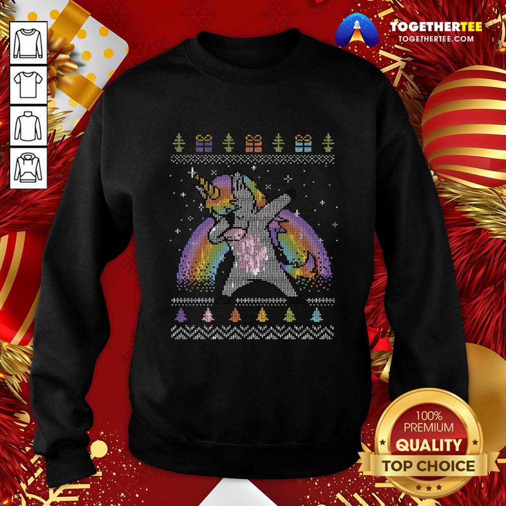 Pretty Unicorn Dabbing Ugly Merry Christmas Shirt - Image 4