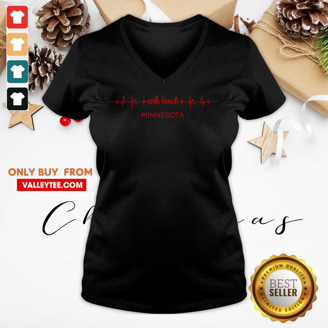 Delicate I Love North Branch Minnesota USA Heartbeat Funny Shirt - Image 4